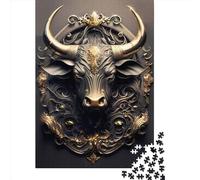 Adult Jigsaw Puzzles 1000 Pieces Shiny Golden Bull Art Deco Paper Puzzle for Adults And Teenager Home Decoration Puzzle Toys 1000pcs (38x26cm)