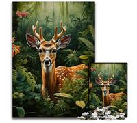 Adult Jigsaw Puzzles 1000 Pieces Sika Deer Cardboard Jigsaw Puzzles Colorful Home Decor & Interactive Family Game, 26X38CM