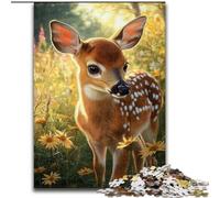Adult Jigsaw Puzzles 1000 Pieces Sika Deer in The Forest, Toys Educational Games Stress Relieving Enhance Love between Couples (Size 50x75cm)