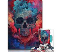 Adult Jigsaw Puzzles 1000 Pieces Skull with Colors 1000 Pieces for Adults,Educational Stress Relief Toy Gifts for Friends And Family (size 75x50cm)