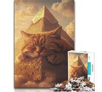 Adult Jigsaw Puzzles 1000 Pieces Sleeping Cat Teenager Jigsaw,Stress Reliever Staycation Kill Time Home Decoration Toys 26x38cm