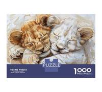 Adult Jigsaw Puzzles 1000 Pieces Sleeping Lion Cubs Art Print Puzzles for Adults Anti-Stress Toys Precision Cutting Educational Challenge 52x38cm/1000pcs