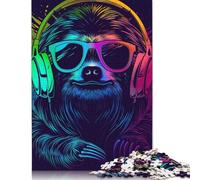 Adult Jigsaw Puzzles 1000 Pieces Sloth with Sunglasses Wooden Puzzle for Adults And Teenager Home Decoration Puzzle Toys 1000pcs (75x50cm)