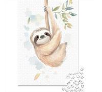 Adult Jigsaw Puzzles 1000 Pieces Sloth Wooden Puzzles for Adults Sustainable Puzzle Games 1000pcs (75x50cm)
