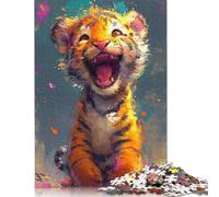 Adult Jigsaw Puzzles 1000 Pieces Smiling Baby Tiger Paper Puzzle for Adults And Teenager Home Decoration Puzzle Toys 1000pcs (75x50cm)