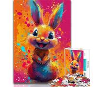 Adult Jigsaw Puzzles 1000 Pieces Smiling Cute Bunny 1000 Piece Puzzle,Challenging Family Activity Games DIY Toy for Home Wall Decor Gifts (size 75x50cm)