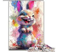 Adult Jigsaw Puzzles 1000 Pieces Smiling Cute Bunny Jigsaw Puzzles Made of cardboard,Gift for Men And Women, Daily & Special Occasion 1000pcs(26x38cm)