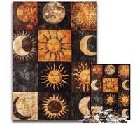 Adult Jigsaw Puzzles 1000 Pieces Smiling Sun Collage Puzzle for Age 14+ Educational Challenge Fun Activities at Home, Birthday Gifts, Travel Gifts 26X38CM
