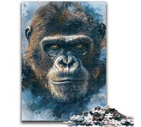 Adult Jigsaw Puzzles 1000 Pieces Smoky Chimpanzee Stress Reliever Staycation Kill Time Perfect Decoration for Age 14+ 38x26cm