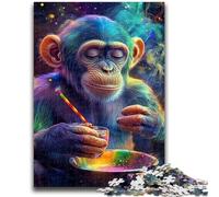 Adult Jigsaw Puzzles 1000 Pieces Smoky Chimpanzee Teenager Jigsaw,Stress Reliever Staycation Kill Time Home Decoration Toys (26x38cm)