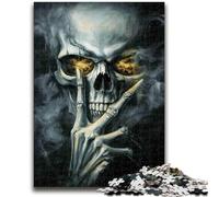 Adult Jigsaw Puzzles 1000 Pieces Smoky Skull Adult Jigsaw,Educational Games Home Decoration Unique Home Decor And Gifts (75x50cm)
