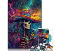 Adult Jigsaw Puzzles 1000 Pieces Smoky Skull,Decompressing Intellectual Educational Toy Is Ideal As Gifts for The Whole Family 38x26cm