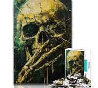 Adult Jigsaw Puzzles 1000 Pieces Smoky Skull Puzzles,Challenging Family Activity Games DIY Toy for Home Wall Decor Gifts 26x38cm