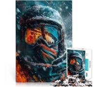 Adult Jigsaw Puzzles 1000 Pieces “Snow Storm Skier Close Up” Made of wood，for age 14 years and over Relax Games Great Gift。size：50x75cm/14.96x20.47inch