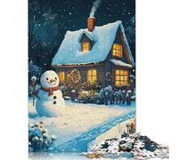 Adult Jigsaw Puzzles 1000 Pieces Snowy Cottage Christmas Wooden Puzzles for Adults Puzzles Brain Teaser Puzzle 1000pcs (75x50cm)