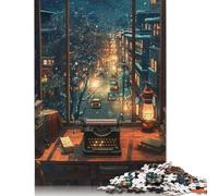 Adult Jigsaw Puzzles 1000 Pieces Snowy Night View Wooden Puzzles for Teenagers Gifts For Family Fun & Game Night 1000pcs (75x50cm)
