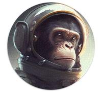 Adult Jigsaw Puzzles 1000 Pieces Space Astronaut Monkey Round Jigsaw Puzzle 1000 Pieces Family Game Night, Home Decor & Brain Training Gift 67.5x67.5cm