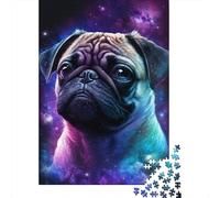 Adult Jigsaw Puzzles 1000 Pieces Space Colour Pug Paper Puzzles for Adults Sustainable Puzzle Games 1000pcs (38x26cm)