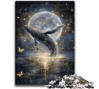 Adult Jigsaw Puzzles 1000 Pieces Space Whale Adult Jigsaw,Stress Reliever Difficult Challenge Unique Home Decor And Gifts (38x26cm)
