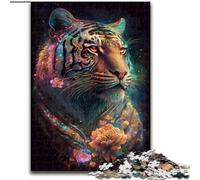 Adult Jigsaw Puzzles 1000 Pieces Spirit Tiger Made of Wood, Fun Activity for at Home 50x75cm Engaging Family Game Night Activity