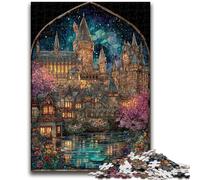 Adult Jigsaw Puzzles 1000 Pieces Stained Glass Castle Teenager Puzzles,Stress Reliever Difficult Challenge Unique Home Decor And Gifts (38x26cm)