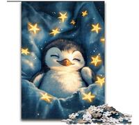 Adult Jigsaw Puzzles 1000 Pieces Star Penguin Jigsaw Puzzle Made of Wood Family Activity Game for Teenager, DIY Home Decor Brain Teaser Gift size 50X75CM