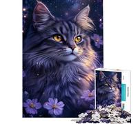Adult Jigsaw Puzzles 1000 Pieces Starry Cat's Gaze Jigsaw Puzzles for Teenagers Pattern Assembly Difficult And Challenge Challenging Family Fun Game (Size 38x52cm)