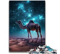 Adult Jigsaw Puzzles 1000 Pieces Starry Night Camel Teenager Jigsaw,Stress Reliever Staycation Kill Time Home Decoration Toys (26x38cm)