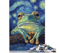 Adult Jigsaw Puzzles 1000 Pieces Starry Night Frog Wooden Puzzle Adult Jigsaw Puzzle Jigsaw Puzzles for Adults Teenagers 1000pcs (75x50cm)