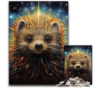 Adult Jigsaw Puzzles 1000 Pieces Starry Night Hedgehog Difficult Puzzles for Adults Fun at Home Activities, Birthday Present, Travel Gifts 26X38CM/10.23x14.96inch