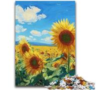 Adult Jigsaw Puzzles 1000 Pieces Starry Sky Sunflower Adult Puzzles,Decompressing Intellectual Educational Toy Birthday Gift (38x26cm)