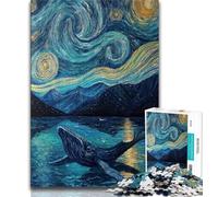 Adult Jigsaw Puzzles 1000 Pieces Starry Sky Whale,Help The Brain Exercise Addictive Toys to Cultivate Patience Perfect Decoration 38x26cm