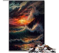 Adult Jigsaw Puzzles 1000 Pieces Stormly Ocean Made of Wood, Fun Activity for at Home 50x75cm Engaging Family Game Night Activity