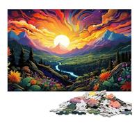 Adult Jigsaw Puzzles 1000 Pieces Strange Green Plains The Jigsaw Puzzle with Matching Poster And Trivia Sheet 1000 PCS(38x26cm)