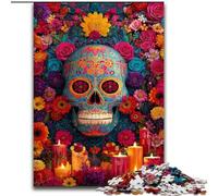 Adult Jigsaw Puzzles 1000 Pieces Sugar Skull Woman,Help The Brain Exercise Addictive Toys to Cultivate Patience Gift For Birthdays 38x26cm