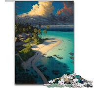 Adult Jigsaw Puzzles 1000 Pieces Summer Holiday Made of Wood, Fun Activity for at Home 50x75cm Adult & Family Activity, DIY Home Decor Gift