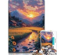Adult Jigsaw Puzzles 1000 Pieces Sunflower Landscape Teenager Jigsaw,Stress Reliever Staycation Kill Time Home Decoration Toys 75x50cm