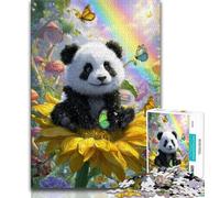 Adult Jigsaw Puzzles 1000 Pieces Sunflower Panda Adult Jigsaw,Educational Games Home Decoration Unique Home Decor And Gifts 26x38cm