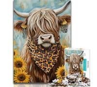 Adult Jigsaw Puzzles 1000 Pieces Sunflower Yak,Educational Games Home Decoration Educational Game for Birthday,Chrismas (38x26cm)