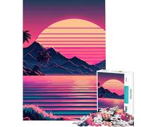 Adult Jigsaw Puzzles 1000 Pieces Sunset Beach Landscapes Brain Teaser Game Learning Educational Toys Gifts Birthday Presents for Women (Size 38x52cm)