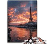 Adult Jigsaw Puzzles 1000 Pieces Sunset Eiffel Puzzles,Challenging Family Activity Games DIY Toy for Home Wall Decor Gifts (75x50cm)