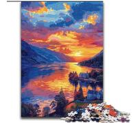 Adult Jigsaw Puzzles 1000 Pieces Sunset in The Town Jigsaw Puzzles for Adults, 1000 Piece Family Activity Game for Teenagers, Challenging Brain Teaser (Size 26x38cm)