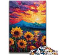 Adult Jigsaw Puzzles 1000 Pieces Sunset Sunflowers Teenager Puzzles,Stress Reliever Difficult Challenge Unique Home Decor And Gifts (38x26cm)