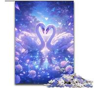 Adult Jigsaw Puzzles 1000 Pieces Swan Couple, Brain Teaser For Wall Decoration Unique Birthday And Xmas Gifts for for Age 14 (Size 50x75cm)