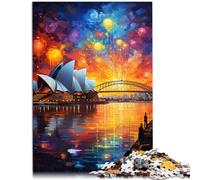 Adult Jigsaw Puzzles 1000 Pieces Sydney Opera House Difficult and Challenge Suitable for desktop decoration 14.96 in x 20.47 in for teenager 14+