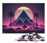 Adult Jigsaw Puzzles 1000 Pieces 'Synthwave Symphony Echoes Wooden Puzzle for Adults And Teenager Sustainable Puzzle for Adults | Games 1000pcs (75x50cm)