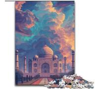 Adult Jigsaw Puzzles 1000 Pieces Taj Mahal Jigsaw Puzzles Made of cardboard,Educational & Fun Indoor Game for Home Decor 1000pcs(26x38cm)