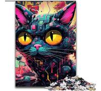 Adult Jigsaw Puzzles 1000 Pieces Techno Cat Puzzle for Teenager & Families, Perfect DIY Decor & Brain-Teasing Challenge (size : 26x38cm)