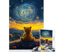 Adult Jigsaw Puzzles 1000 Pieces Teddy Bear's Starry Dream Brain Teaser Game Tough Challenge Educational Toy Deal As Gifts for The Whole Family (50X75CM)