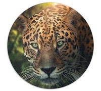 Adult Jigsaw Puzzles 1000 Pieces The Amazon Leopard 1000 Piece Round Puzzle Interactive Family Game, Suitable for Ages 14+ (67.5x67.5cm)